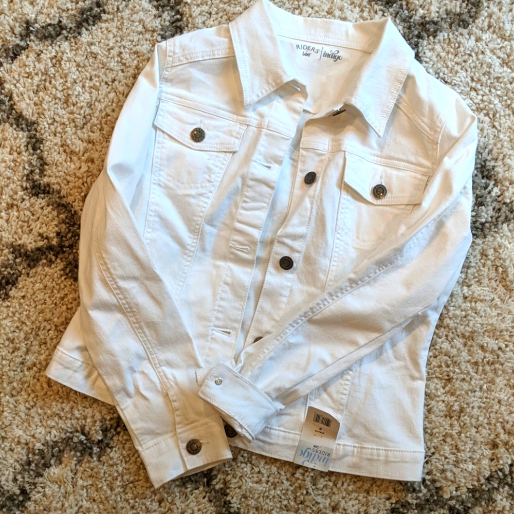 White jeans jacket NWT women's small